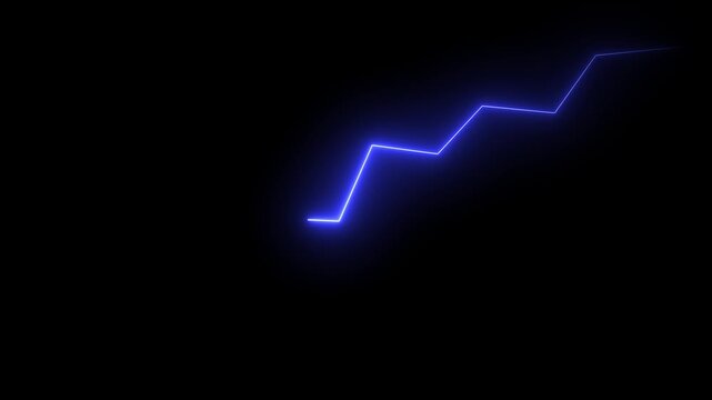 Blue Neon Arrow Financial Graph Moving Downward Stock Market Loss Crisis Business Decline Loop Videos