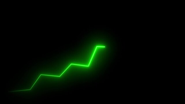 Neon Green Arrow Financial Graph Moving Downward Stock Market Loss Crisis Business Decline Loop Video