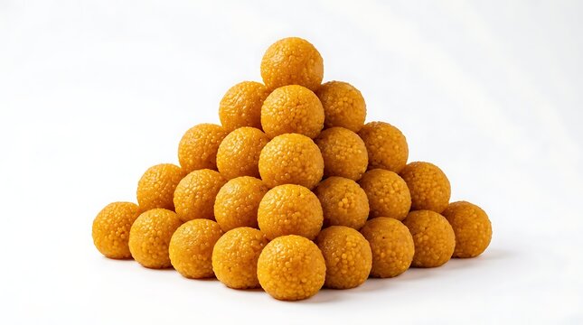 Laddu sweets stacked high traditional indian dessert for festivals and celebrations