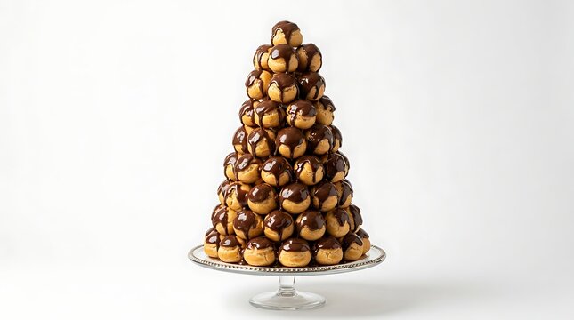 Croquembouche tower traditional french pastry for celebrations and dessert displays