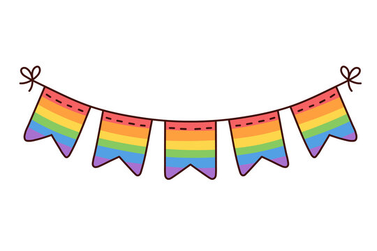 Flags related to Pride Month. 