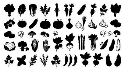 Obraz premium Organic Vegetable Sketch Doodle Collection Hand Drawn Cartoon Food Vector Set