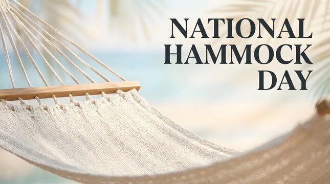 National hammock day relaxing outdoor leisure concept with relaxing, vacation