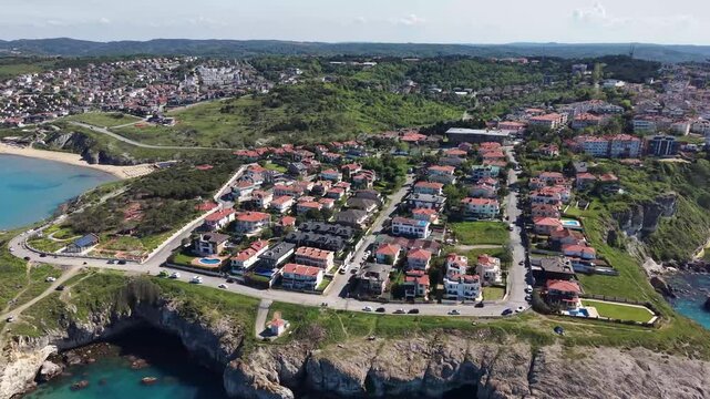 Stunning Aerial View of Şile Coastline and Black Sea Landscape in Istanbul