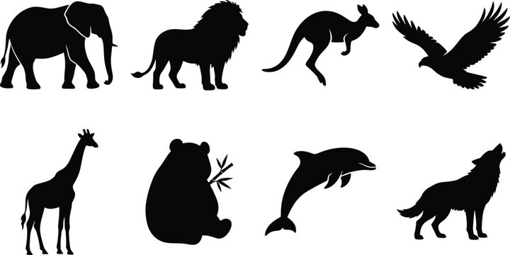 Outdoor adventure and extreme sports black silhouette icon bundle for recreation and camping designs