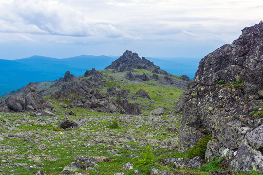 Mountain landscape in the summer. Russia, Konzhakovsky Kamen