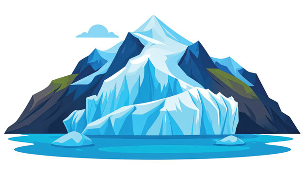 Large Iceberg Floating in Ocean Water.