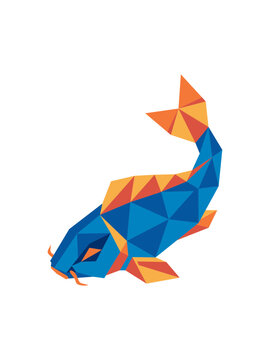 carp fish in geometric style