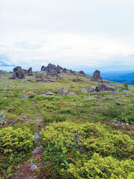 view on op of mount in Ural Mountains