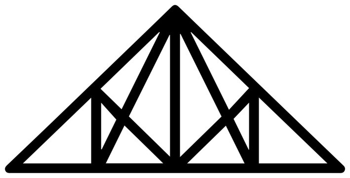Roof truss triangular frame icon minimalist design for architecture