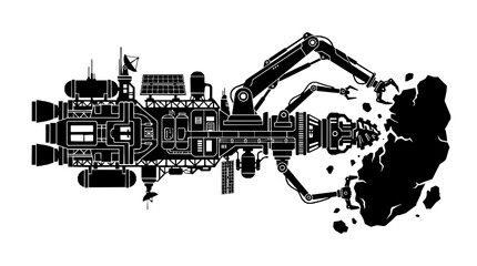 Asteroid mining spacecraft © BlackStarCreations