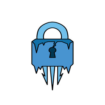 Winter-themed padlock vector