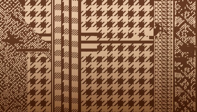 houndstooth seamless pattern brown classical fabric background
