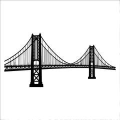 Fototapeta premium Suspension bridge silhouette