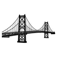 Fototapeta premium Suspension bridge silhouette