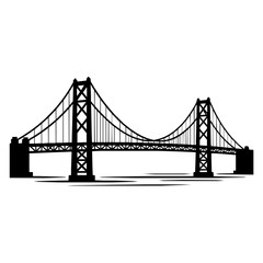 Fototapeta premium Suspension bridge silhouette
