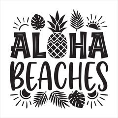 Aloha Beaches Summer Vacation Tropical Getaway Graphic Design © srazimarts