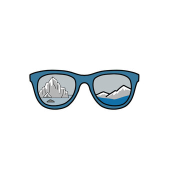 Frozen winter glasses vector
