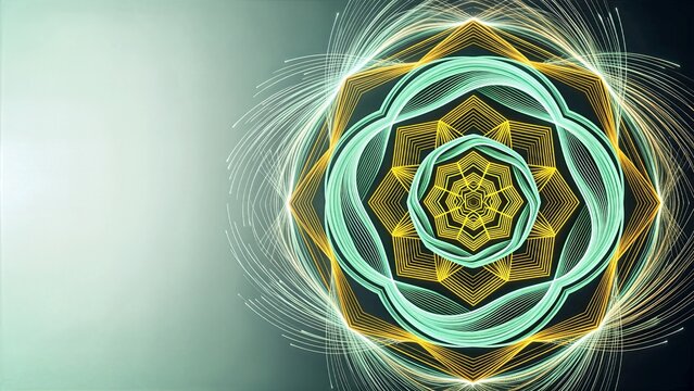 Algorithmic Intelligence Matrix with Neon Geometric Light Pattern