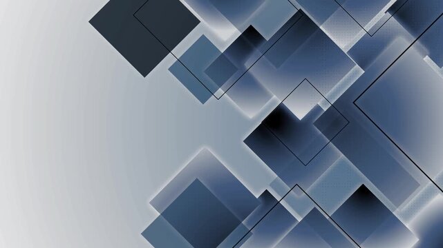 Abstract geometric background with layered squares and diagonal shapes animation