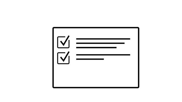 Minimalist animated checklist featuring progressive checkmark completion for business task management, project planning, to-do lists, and productivity tracking on white background