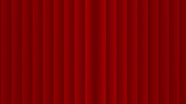 Stylized red theater curtains closing and then opening to reveal a green screen background for custom media placement.