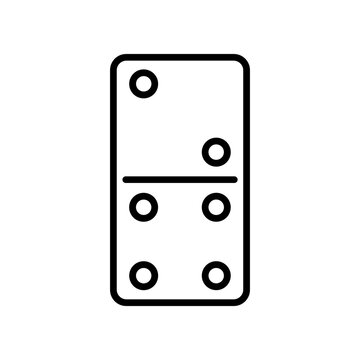 Black and white domino game piece.