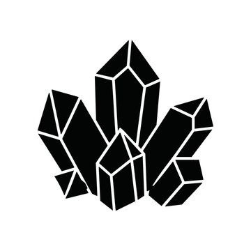 Black Crystal Mineral Rock Formation.