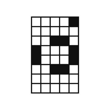 Black and white crossword puzzle grid.