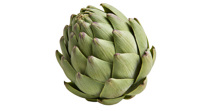 Fresh green artichoke vegetable with layered petals