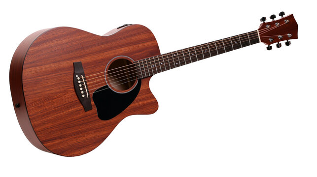 Acoustic guitar with cutaway and black pickguard