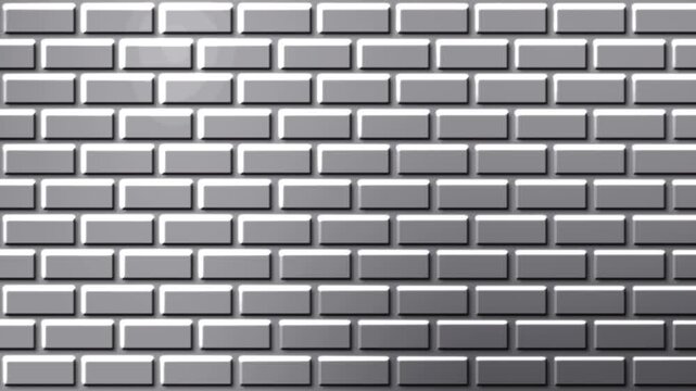 Industrial Metallic Brick Pattern Background with Glossy Steel Texture