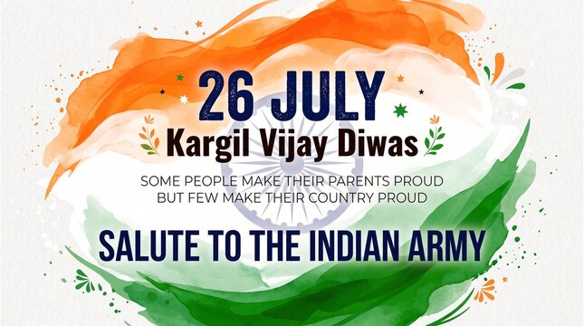 Kargil Vijay Diwas, banner or poster. Vector illustration of Poster for salute indian army, amar jawan jyoti - background