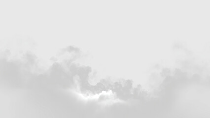 Soft clouds drift gently against a light gray sky in a quiet moment of nature seen from below on a clear day, on a transparent background © Liubov