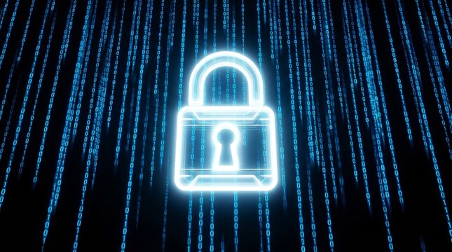 Digital Lock Cyber Security Concept.