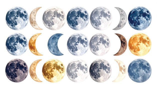 Phases of the Moon Cycle.