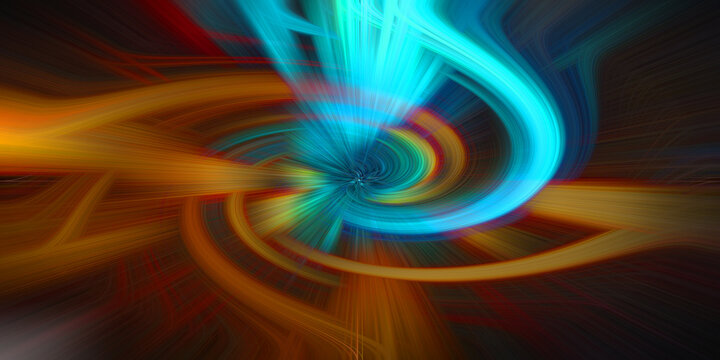 Abstract background featuring vibrant swirling colorful light trails creating dynamic vortex motion effect for creative graphic design.