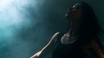 Fototapeta premium A dynamic moody abstract background featuring soft light atmospheric haze and subtle shadows creating a sense of deep motion