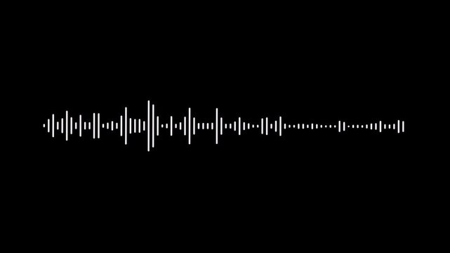 Sound wave audio spectrum black background, audio waveform spectrum animation.4k abstract music sound wave or audio wavefrom isolated on black background.Audio waves Animated on black background,