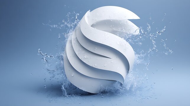 White seashell with water droplets on a transparent background isolated ocean