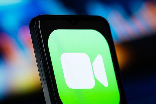 Dhaka, Bangladesh- 10 June 2026: Apple FaceTime logo is seen on a smartphone.