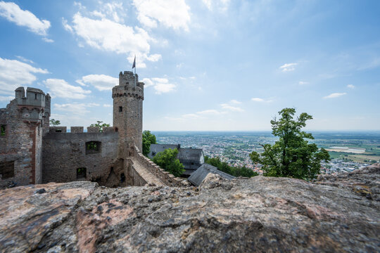 Auerbach castle ruins in odenwald, hessen, germany