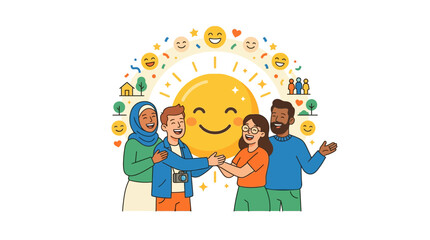 Obraz premium Diverse group celebrating happiness and positive community connection