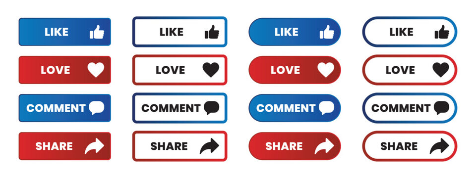 Social Interaction Button Set