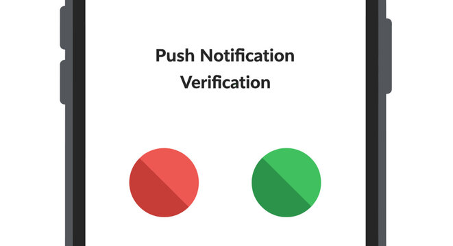 Mobile phone push notification verification screen interface