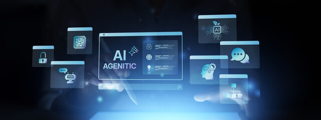 Fototapeta premium AI Artificial Intelligence Platform for Business Automation and Intelligent Workflow Management