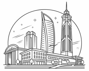 Fototapeta premium sketch of the city