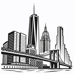 Obraz premium city skyline silhouette
