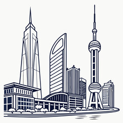 Obraz premium city skyline vector