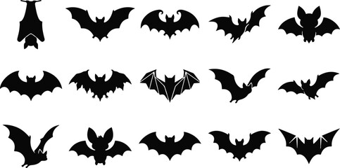 Fototapeta premium Halloween bat silhouettes for spooky decorations and party themes